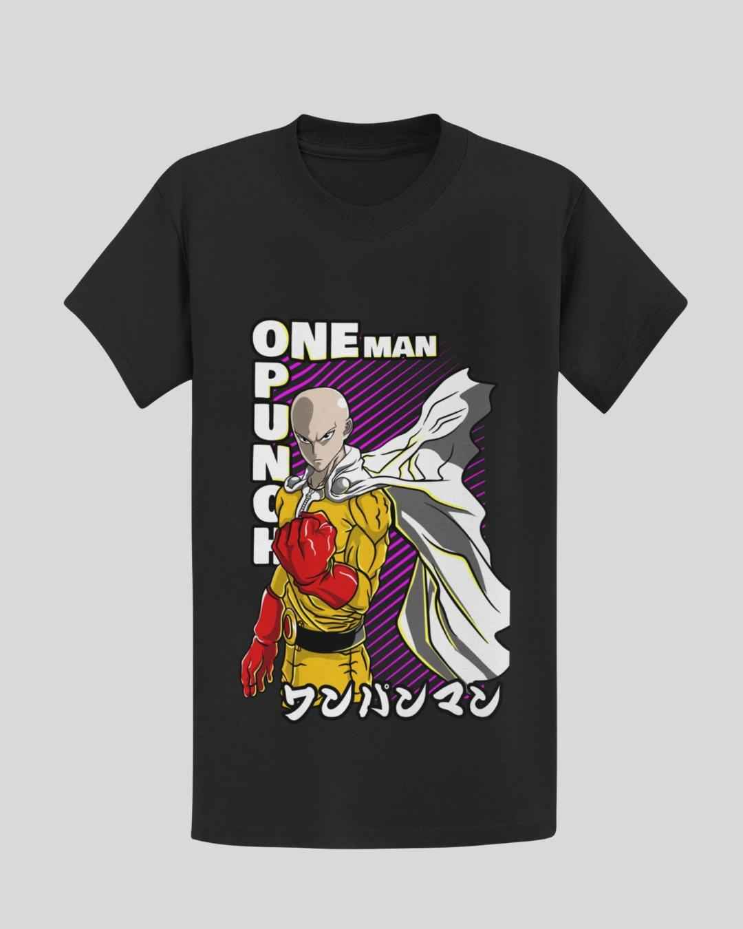 One Punch Man Anime T-shirt in Black