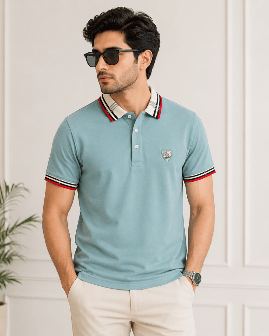 Arctic Blue Signature Polo T-Shirt