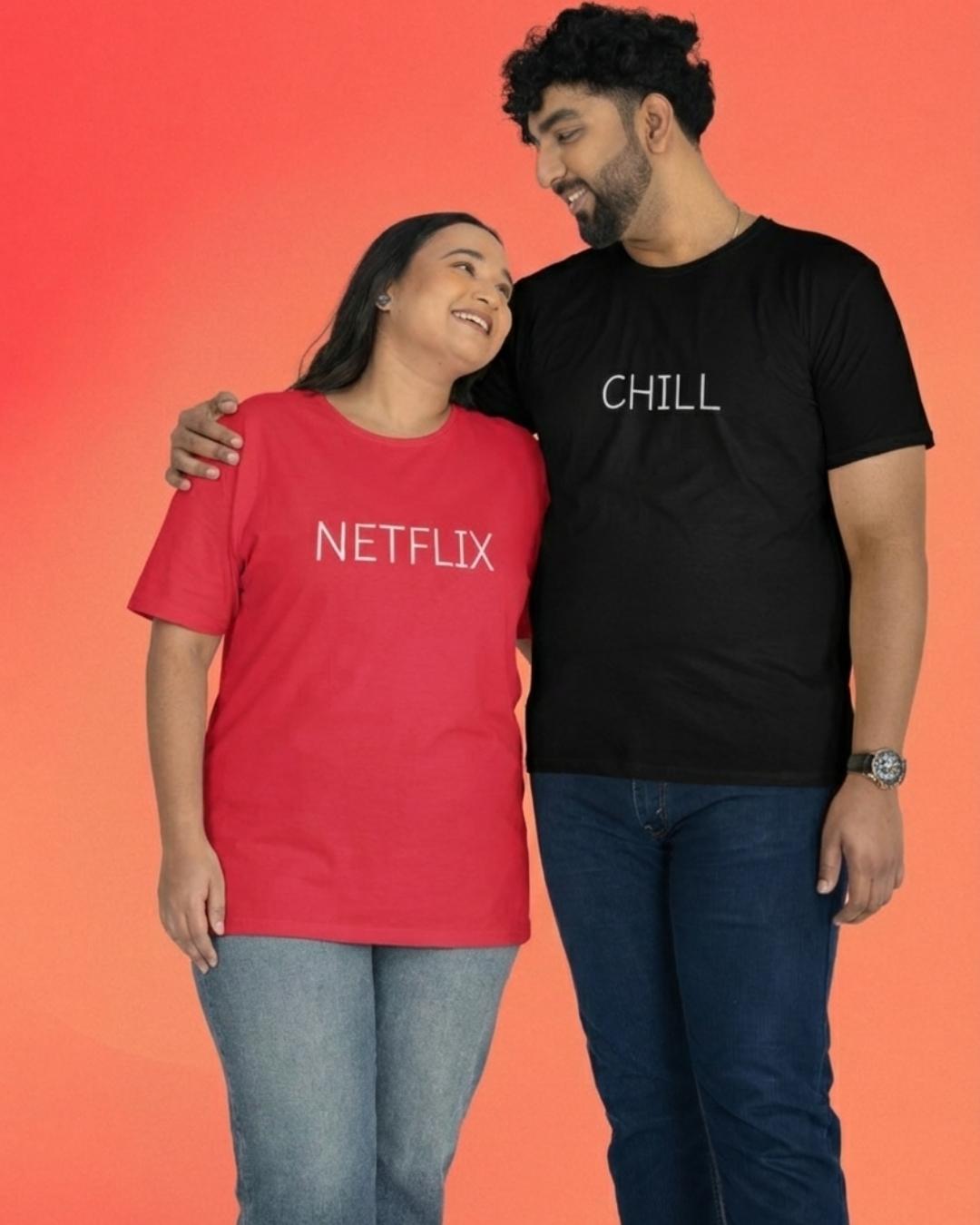 Netflix & Chill Matching Couple T-Shirts