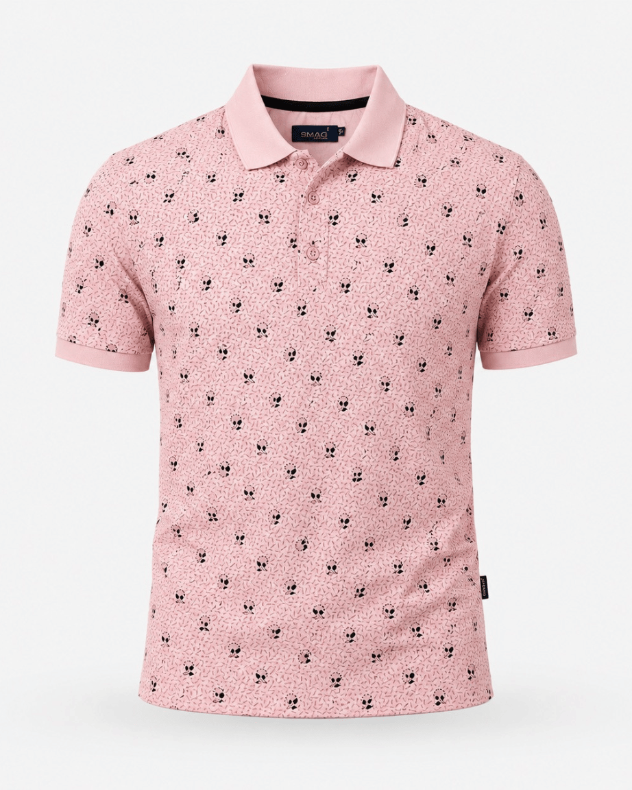 Blush Bloom Print Polo T-Shirt