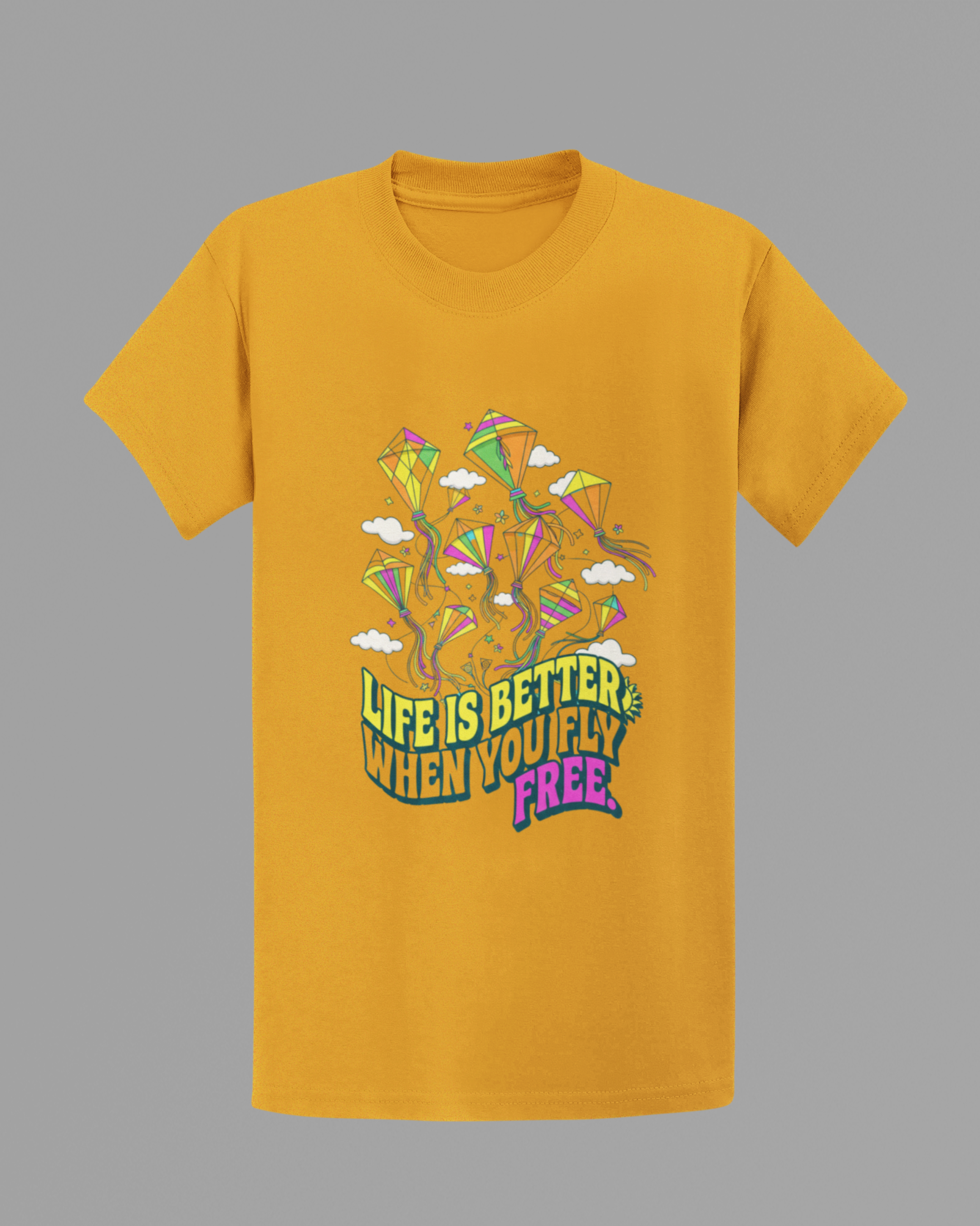 Fly Free T-shirt- Mustard