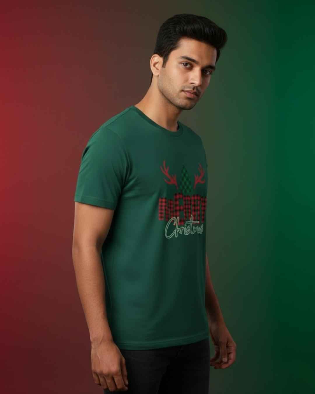 Merry Christmas Basil Green T-shirt