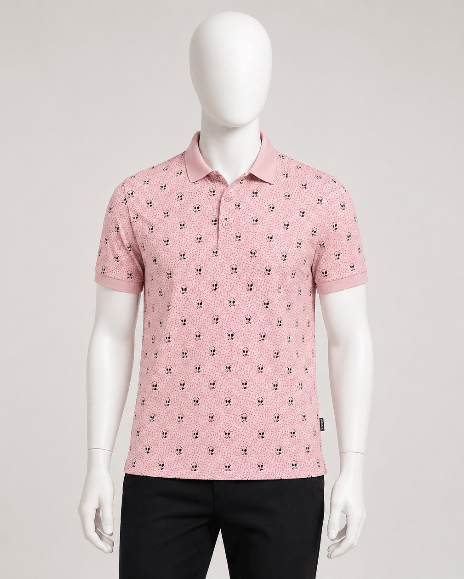 Blush Bloom Print Polo T-Shirt