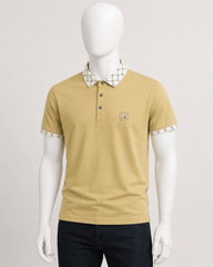 Desert Gold Pattern Collar Polo T-Shirt