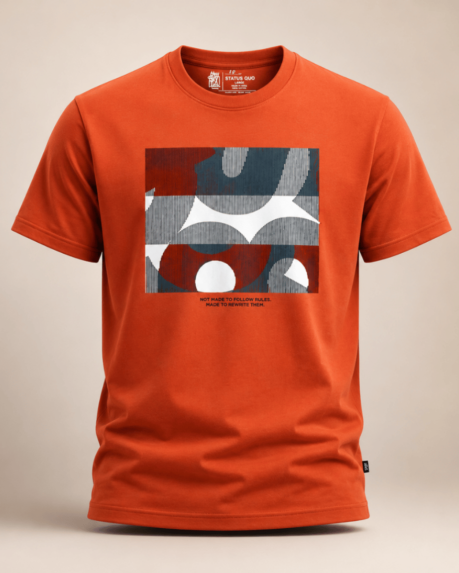 Burnt Orange Abstract Graphic T-Shirt