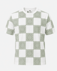 Sage Checkered Print T-Shirt