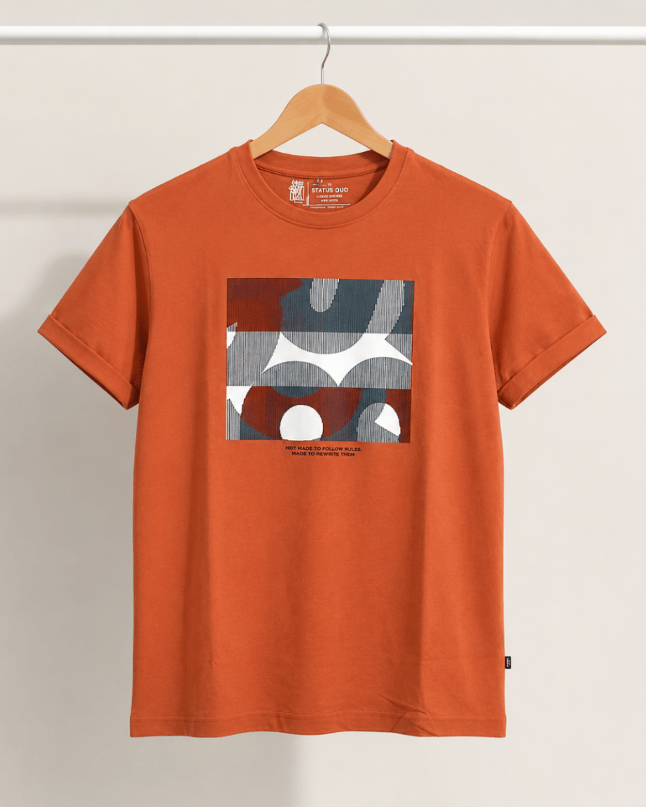 Burnt Orange Abstract Graphic T-Shirt