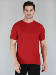 Red Half Sleeve Plain T-shirt