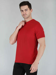 Red Half Sleeve Plain T-shirt