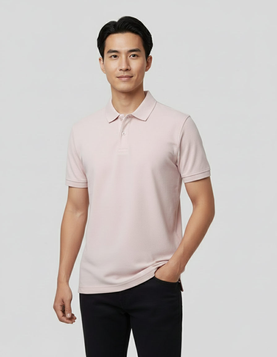 Solid Polo T-shirt for Men - Pink