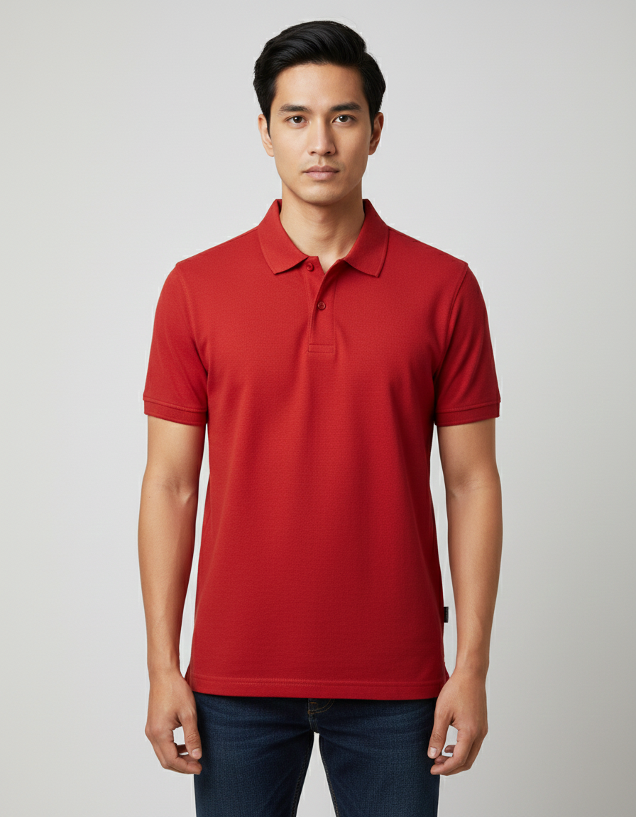 Solid Polo T-shirt for Men - Red