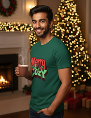 Merry & Cozy Christmas T-shirt - Basil Green