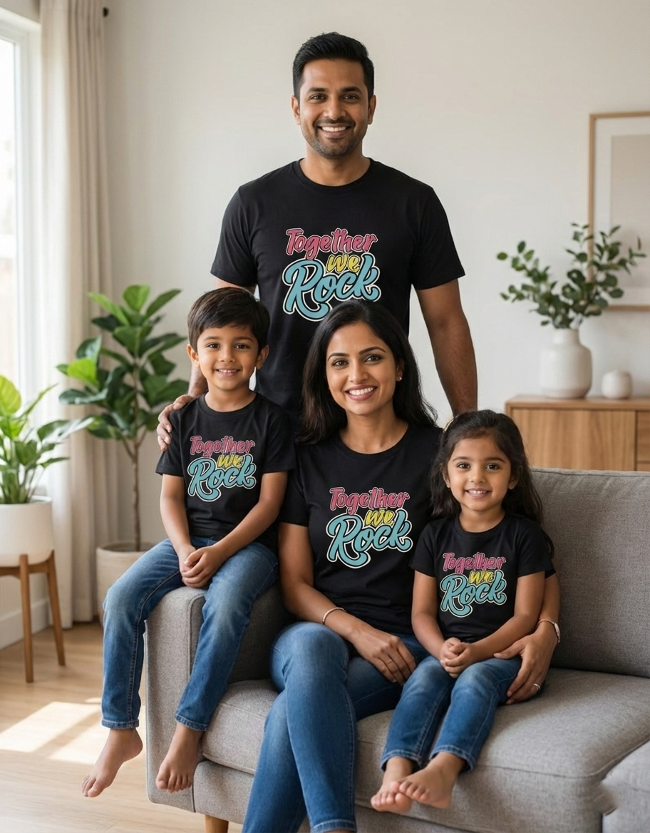 Together We Rock Family T-shirt in Black
