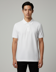 Solid Polo T-shirt for Men - White