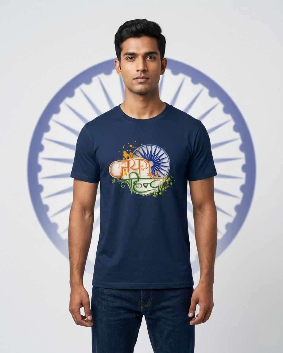 Jai Hind T-shirt - Navy