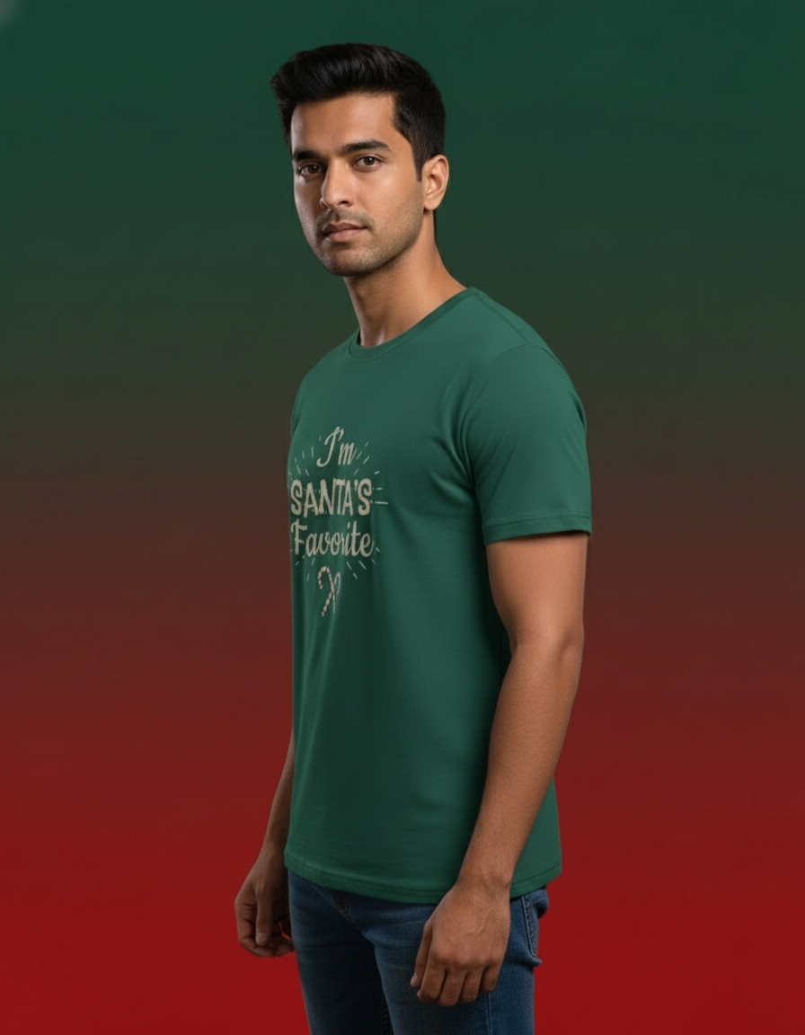Santa’s Favorite Christmas T-shirt - Basil Green