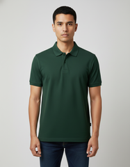 Solid Polo T-shirt for Men - Bottle Green