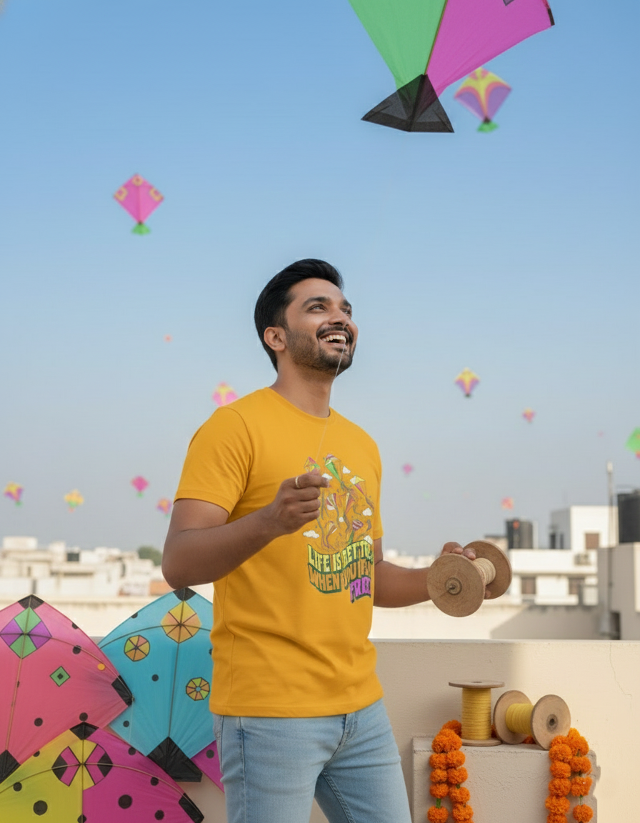 Fly Free T-shirt- Mustard