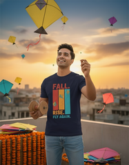 Fall Rise Fly Again T-shirt - Navy