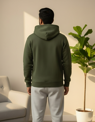 Unisex Solid Hoodie in Olive