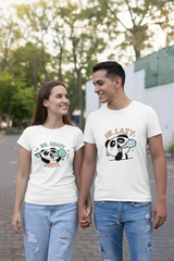 Ms. Crazy & Mr. Lazy Couple T-shirt in White