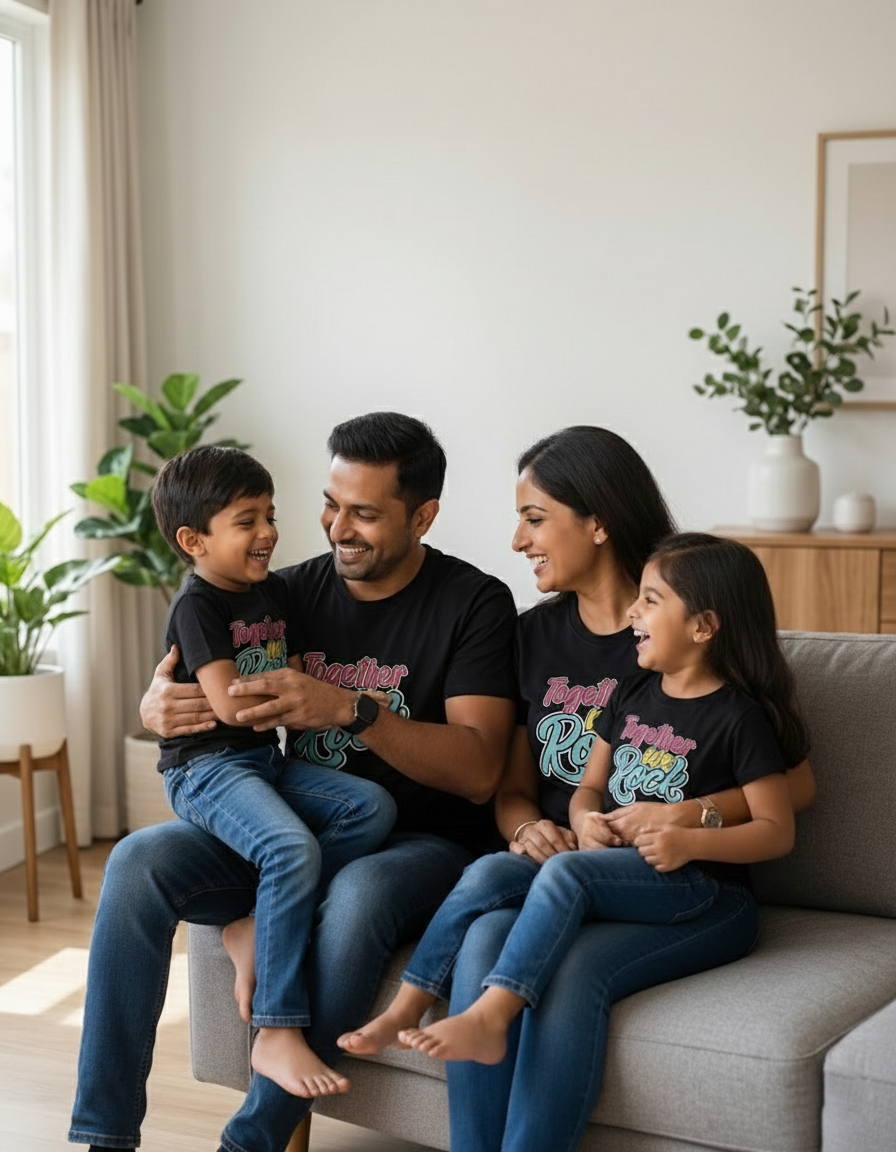 Together We Rock Family T-shirt in Black
