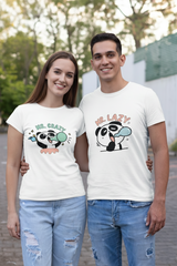 Ms. Crazy & Mr. Lazy Couple T-shirt in White