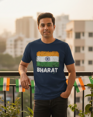 Bharat Flag T-shirt - Navy