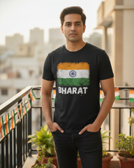 Bharat Flag T-shirt - Black