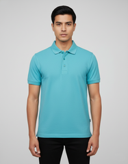 Solid Polo T-shirt for Men - Sky Blue