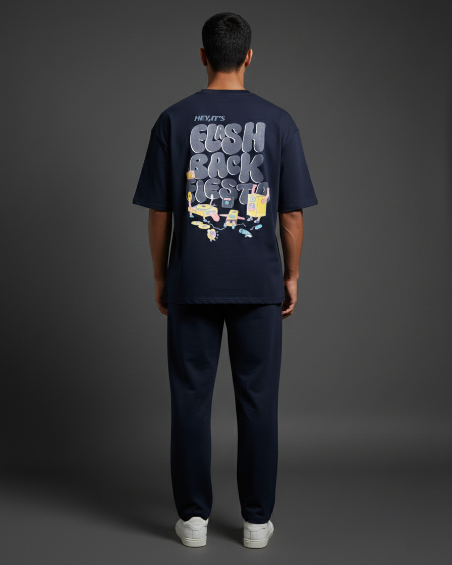 The 'Flashback Fiesta' Retro Navy Co-ord Set