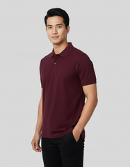 Solid Polo T-shirt for Men - Maroon