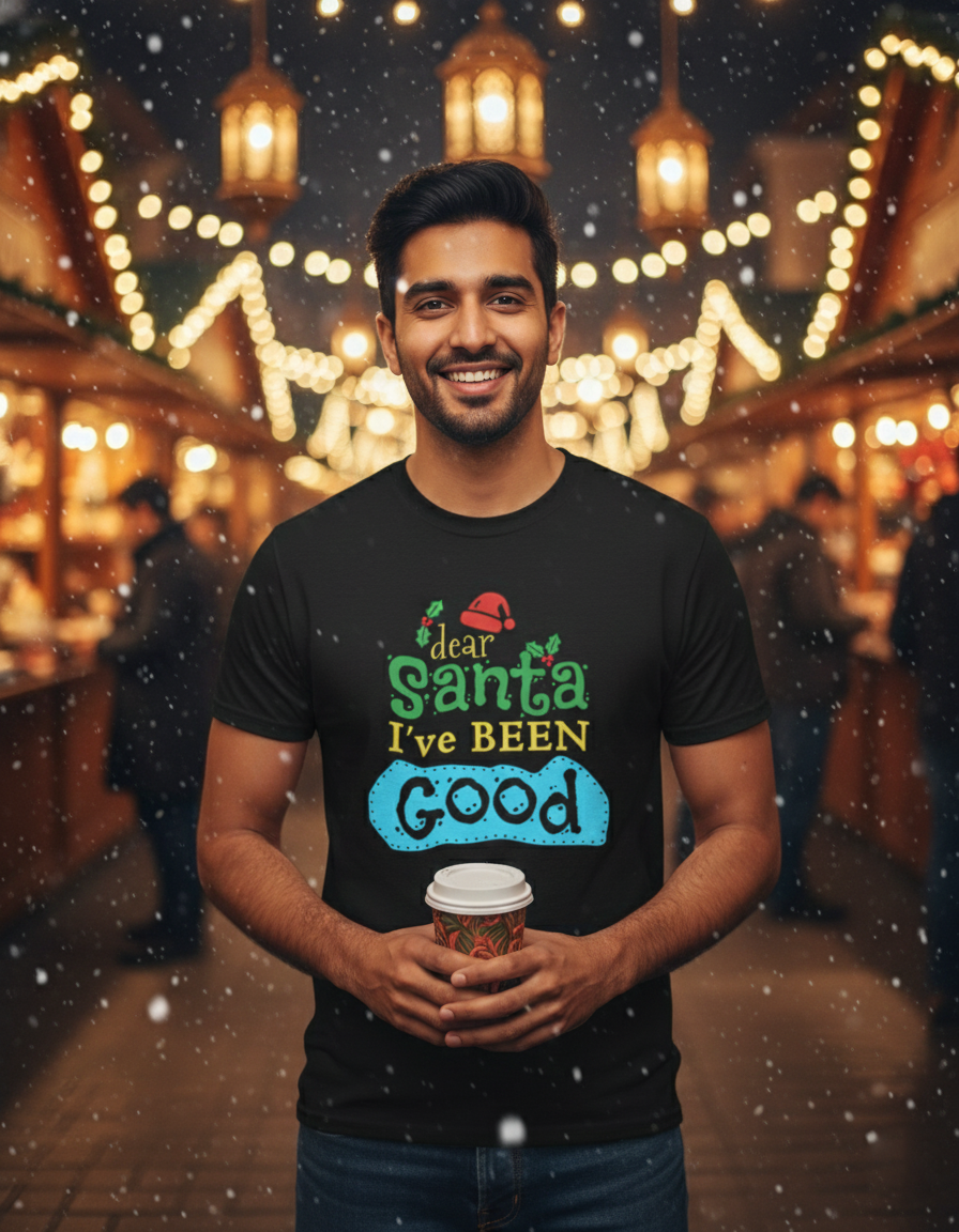 Dear Santa Christmas T-shirt - Black
