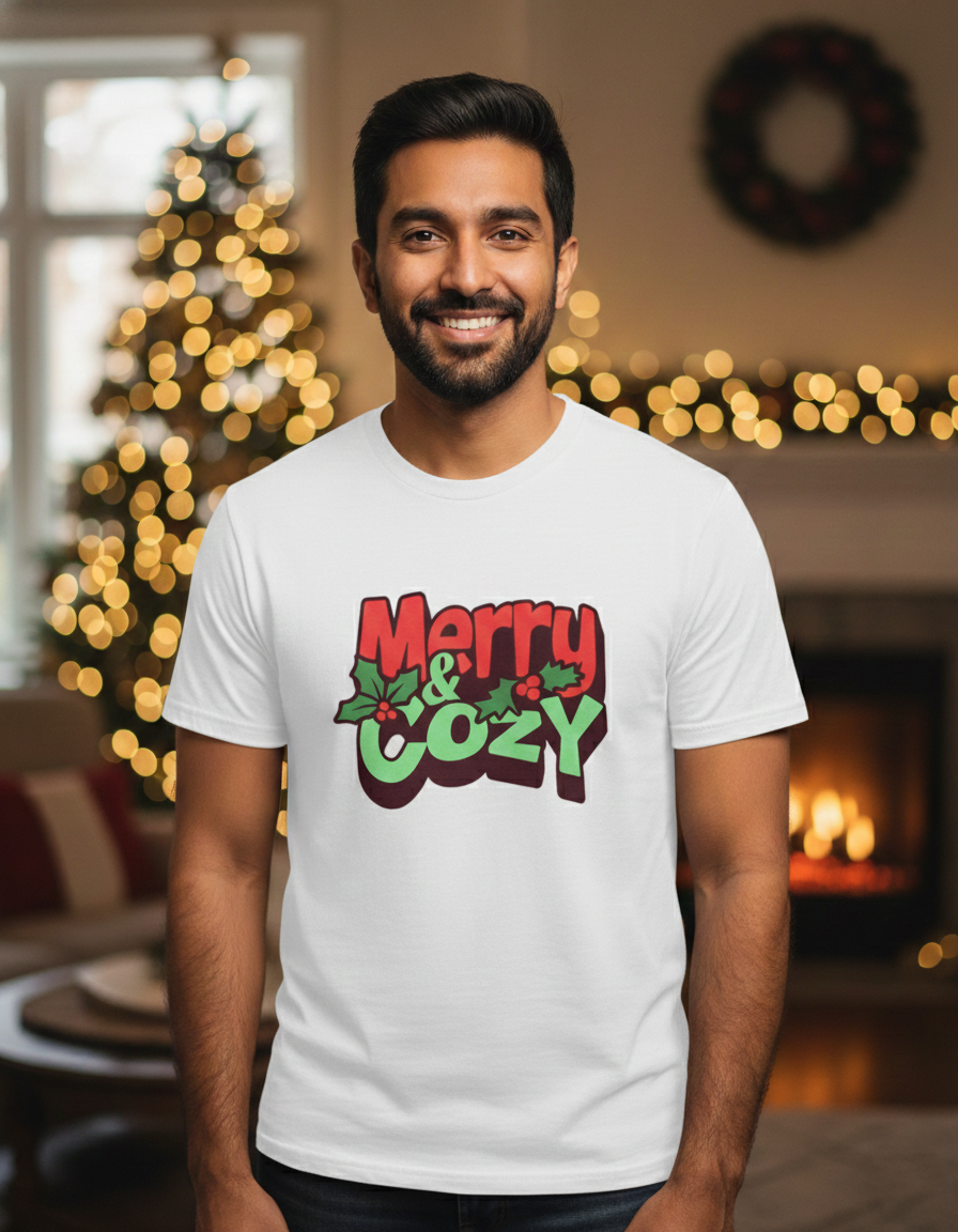 Merry & Cozy Christmas T-shirt - White