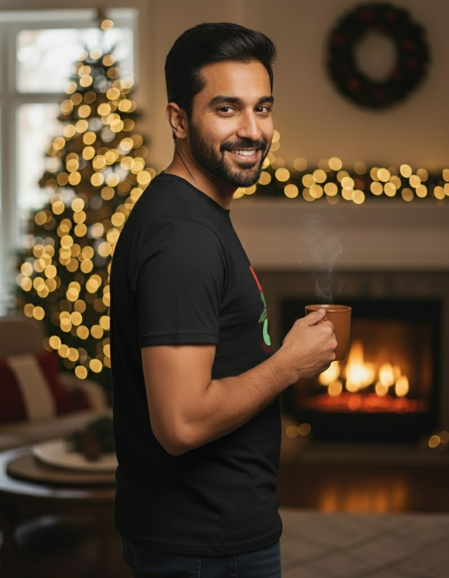 Merry & Cozy Christmas T-shirt - Black