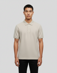 Solid Polo T-shirt for Men - Beige