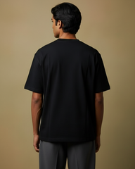 The Passport Collage Oversized Fit T-Shirt in Black