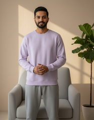 Unisex Solid Sweatshirt in Lavandar