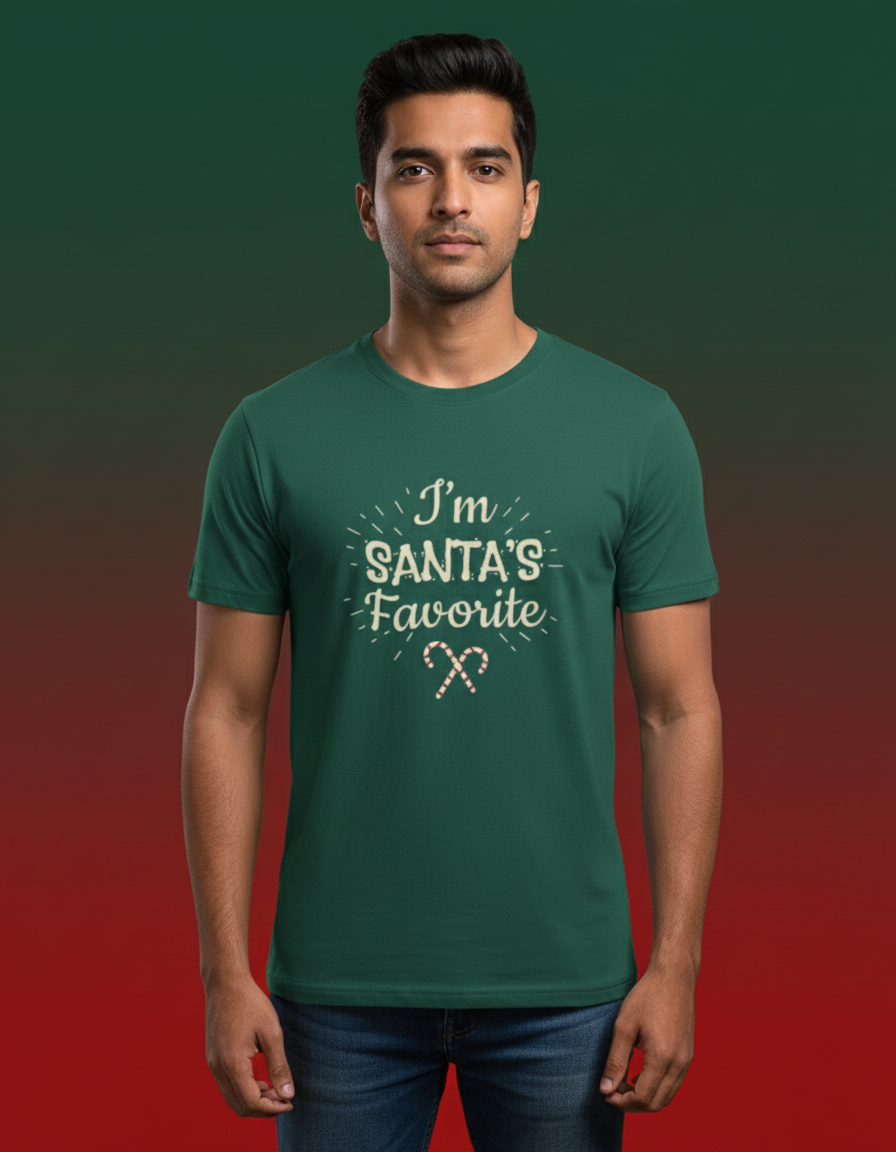 Santa’s Favorite Christmas T-shirt - Basil Green