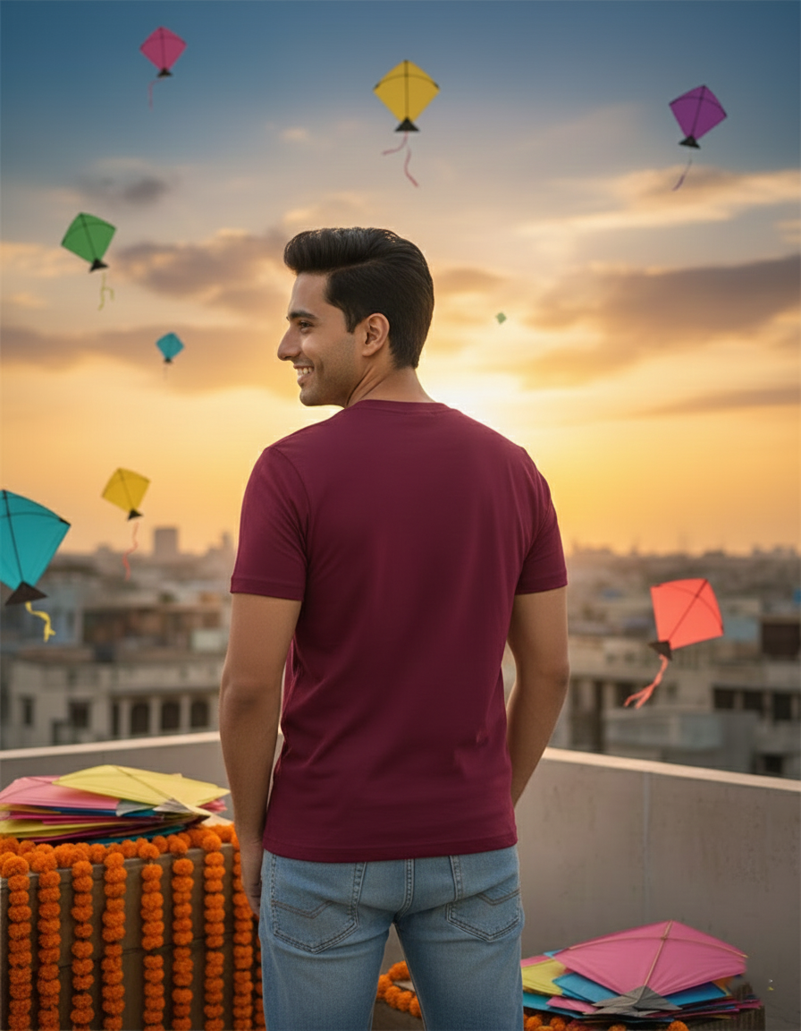 Fall Rise Fly Again T-shirt - Wine