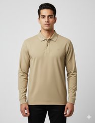 Solid Men's Full Sleeve Polo T-shirt