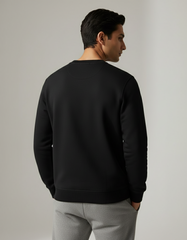 Unisex Solid Sweatshirt in Black