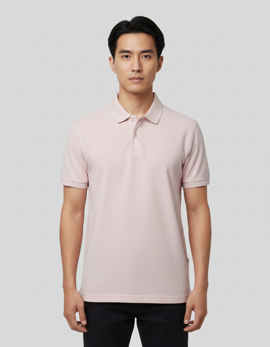Solid Polo T-shirt for Men - Pink