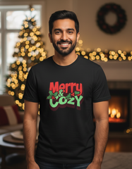 Merry & Cozy Christmas T-shirt - Black