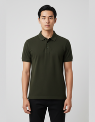 Solid Polo T-shirt for Men - Olive