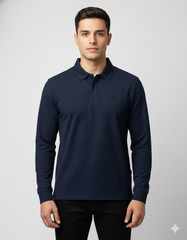 Solid Men's Full Sleeve Polo T-shirt