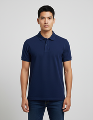 Solid Polo T-shirt for Men - Navy