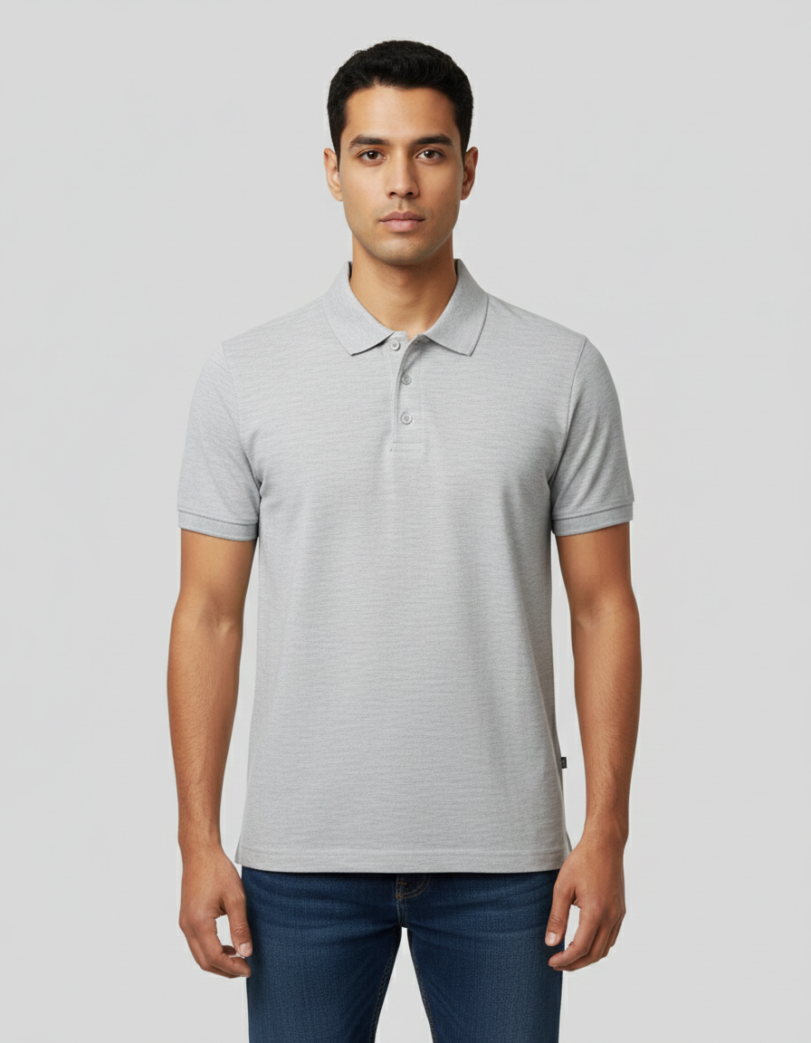 Solid Polo T-shirt for Men - Gray