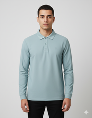 Solid Men's Full Sleeve Polo T-shirt