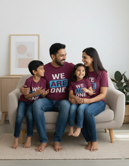 We Are One Family T-Shirts in Wine